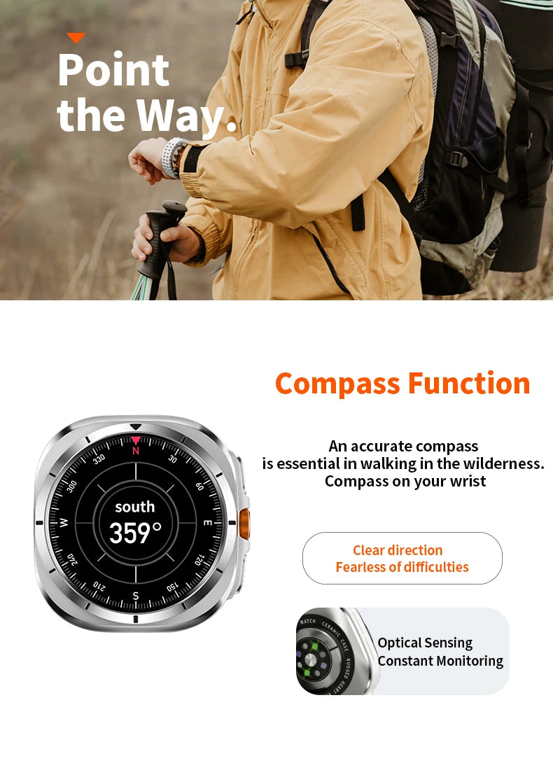 2024 New Galaxy Smart Watch 7 Ultra Men AMOLED Screen Multi-Function Sports Fitness Tracker Health Women smart watch for Samsung